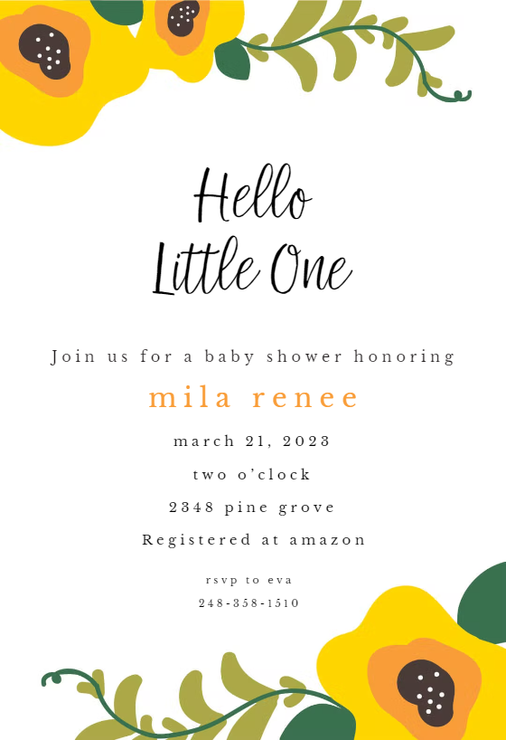Flower Patch Baby Shower Invitation Template (Free) Greetings Island