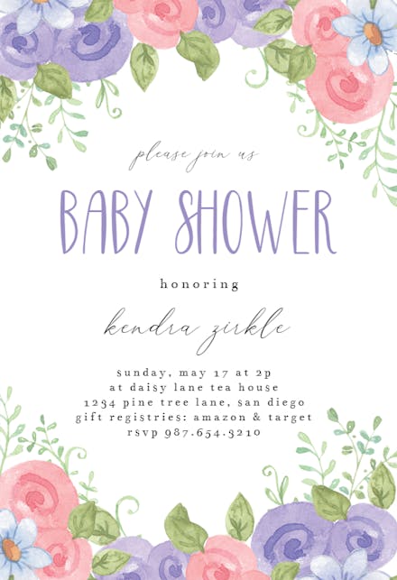 Flower - Baby Shower Invitation
