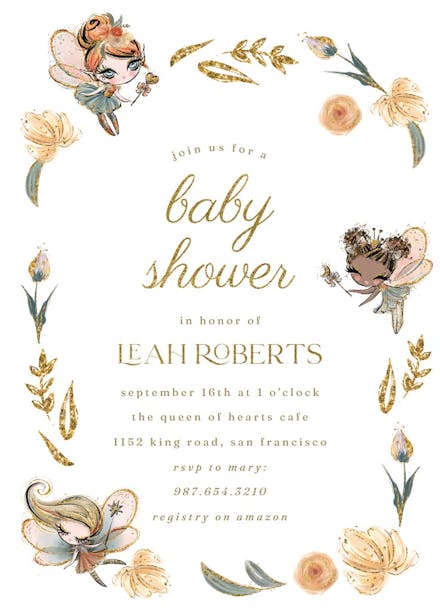 Forest fairies - baby shower invitation