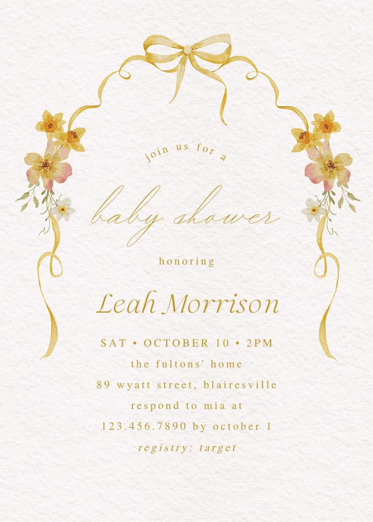 Frame of love - baby shower invitation
