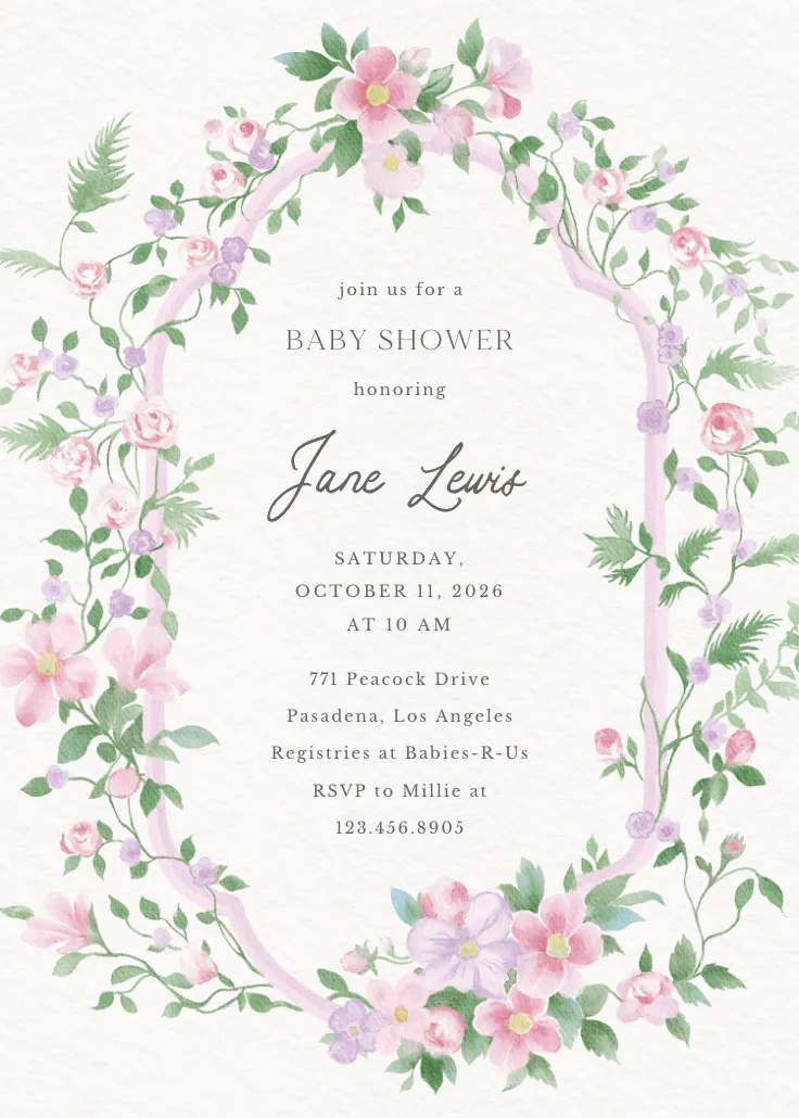 Framed in love -  invitación para baby shower
