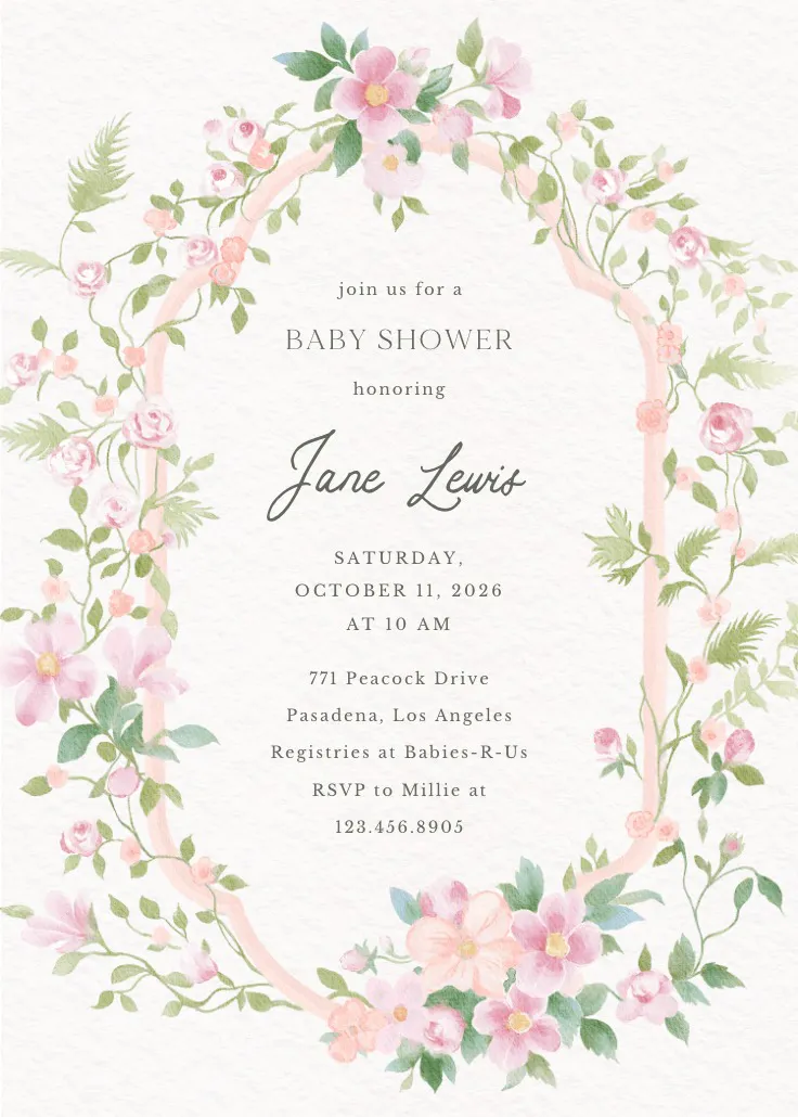Framed in love -  invitación para baby shower