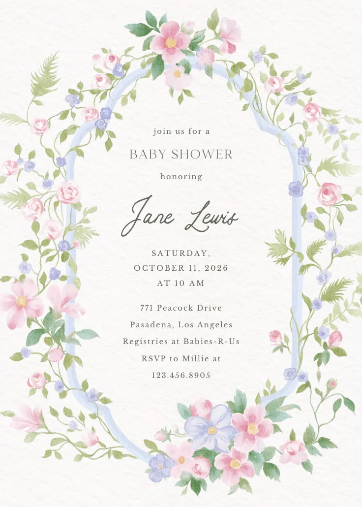 Framed in love -  invitación para baby shower
