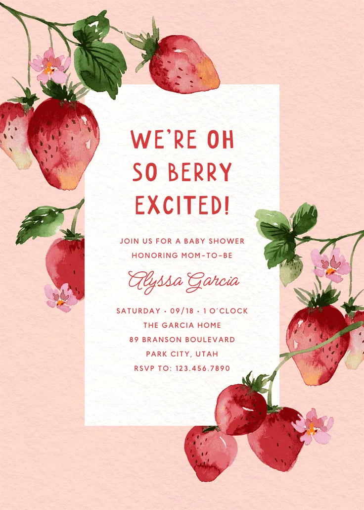 Fresh from the vine - thiệp mời baby shower