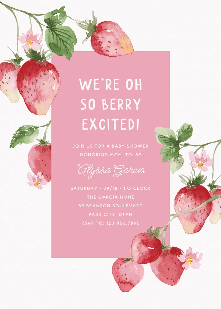 Fresh from the vine - baby shower davetiyesi