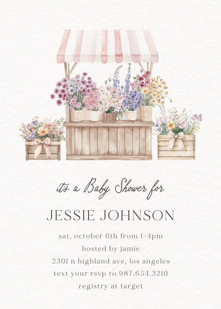 Fresh off the market -  invitación para baby shower