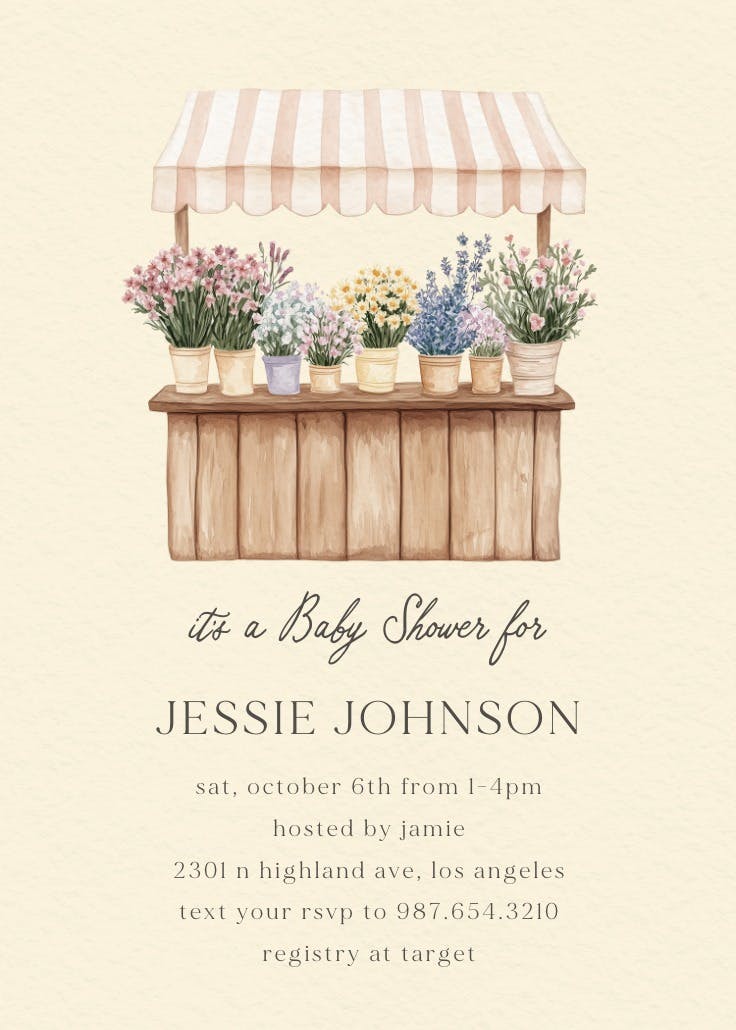 Fresh off the market -  invitación para baby shower