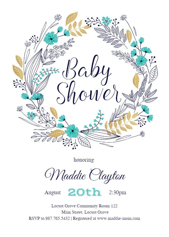 Friendship wreath - baby shower invitation