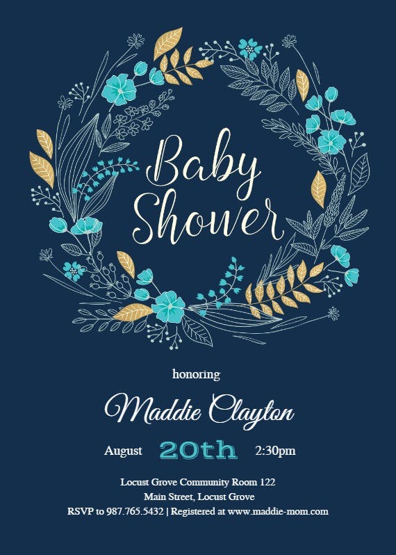Friendship wreath -  invitación para baby shower