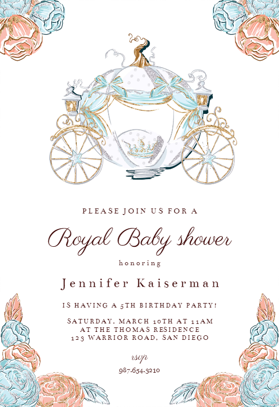 cinderella baby shower invitations