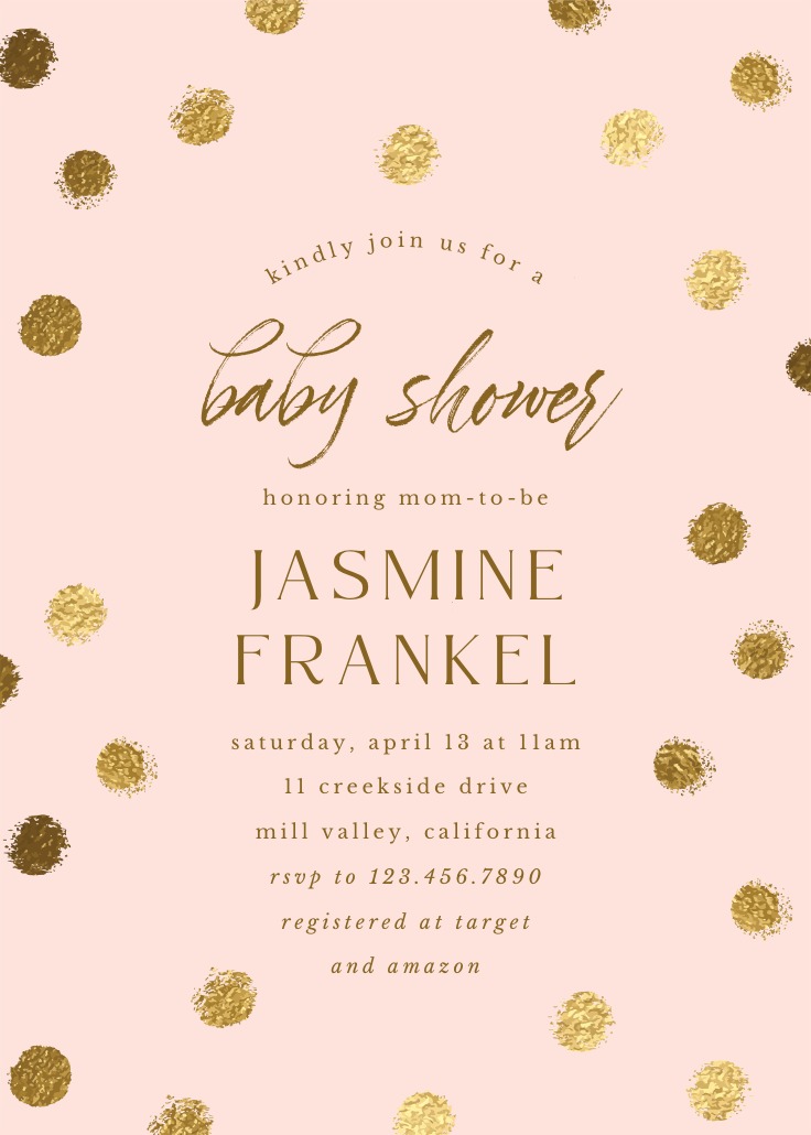 Gold Dots - Baby shower invitation Template | Greetings Island