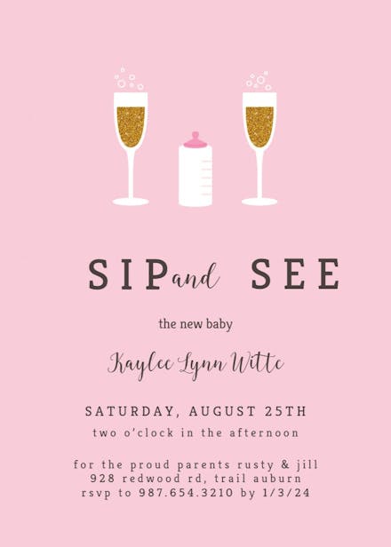 Beer Bottles - Sip & See Invitation Template (Free) | Greetings Island