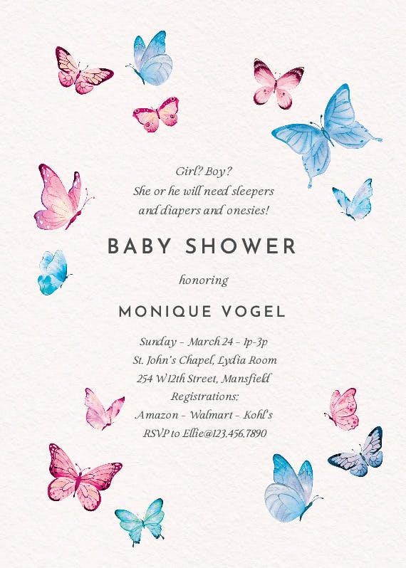 Graceful nature - baby shower invitation