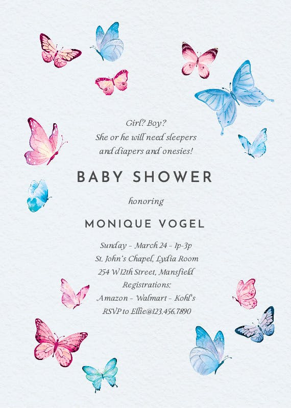 Graceful nature -  invitación para baby shower