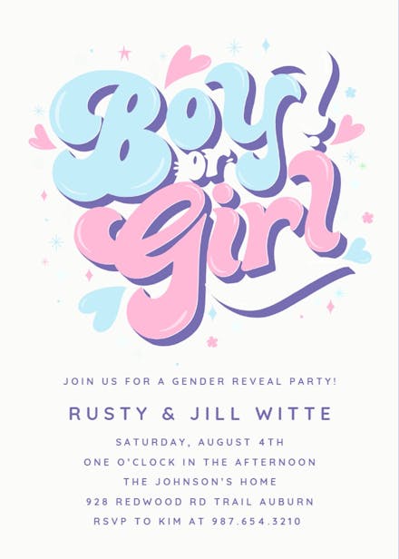 Gradient Reveal - Gender Reveal Invitation Template | Greetings Island