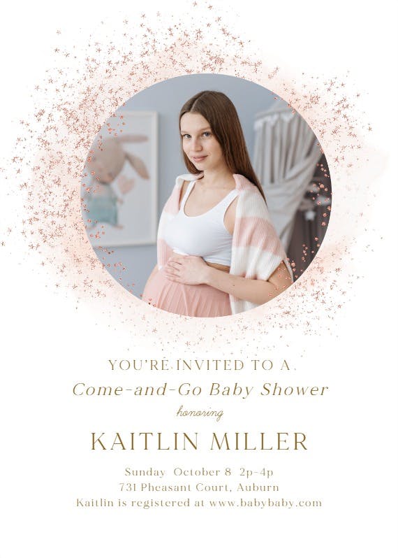 Growing & glowing - baby shower invitation