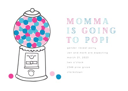 Gumball Baby - Gender Reveal Invitation