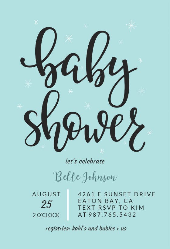 Hand lettering -  invitación para baby shower
