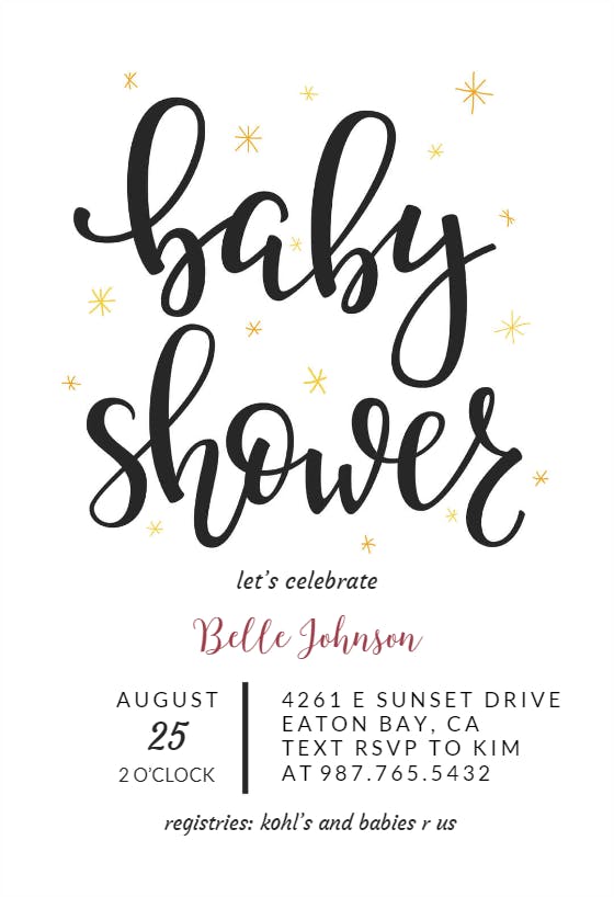 Hand lettering - baby shower invitation