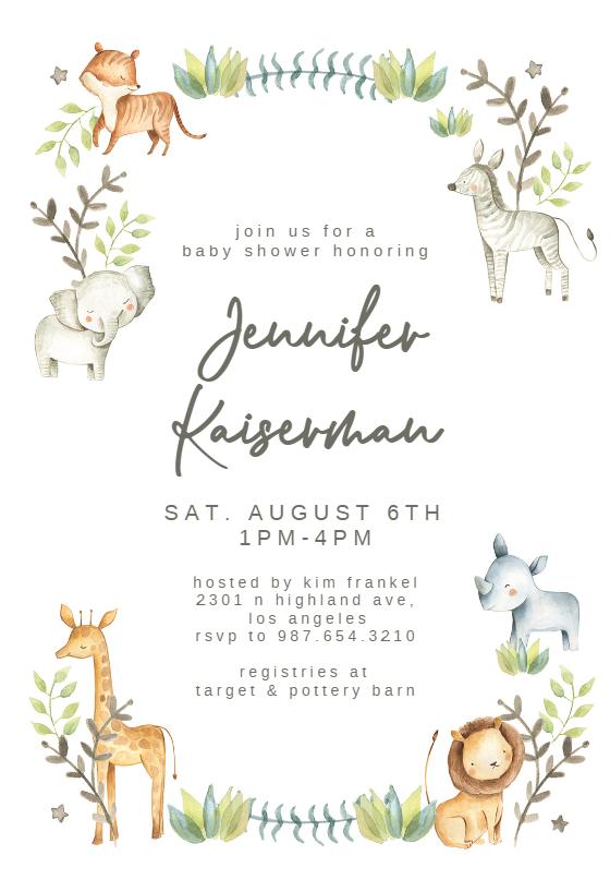 wilderness baby shower invitations