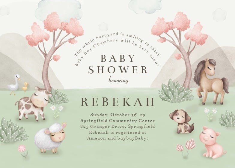 Hay there farm - baby shower invitation