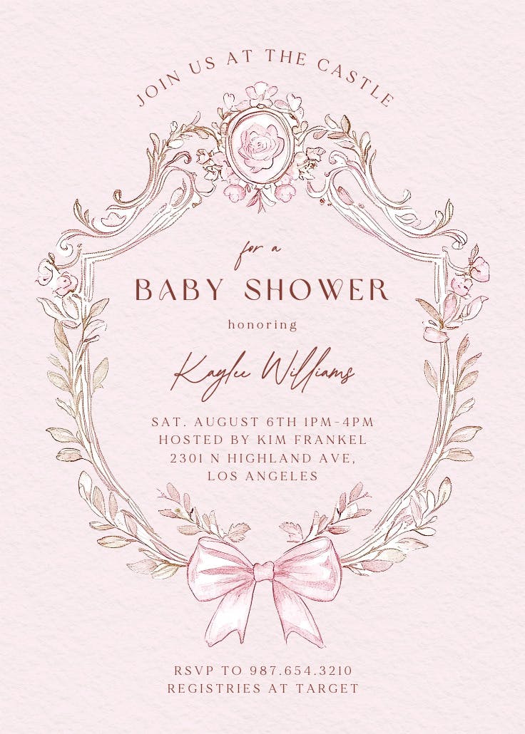 Her royal shower -  invitación para baby shower