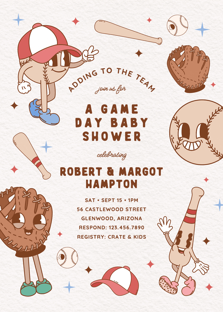 Hey, batter batter - baby shower invitation