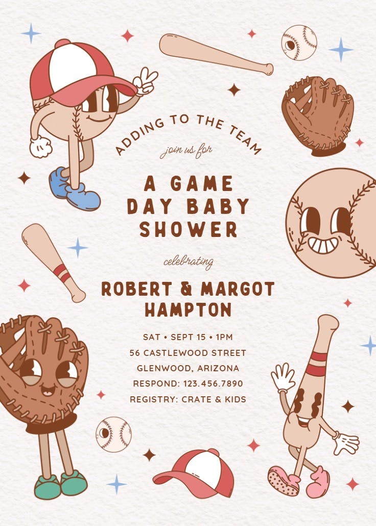 Hey, batter batter - baby shower invitation