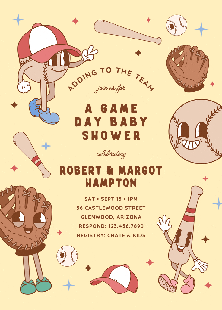 Hey, batter batter - baby shower invitation