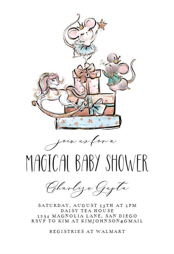 Holiday toys - baby shower invitation