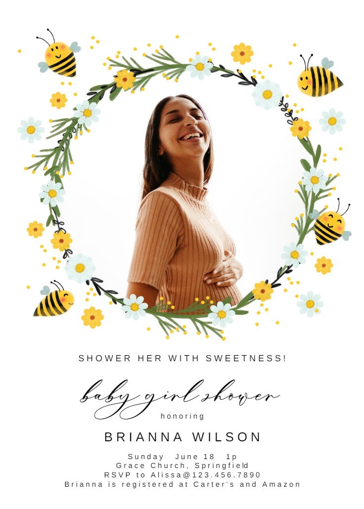 Honey helpers - baby shower invitation