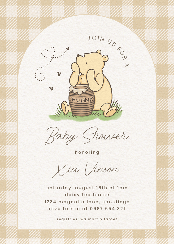 Hunny pot -  invitación para baby shower