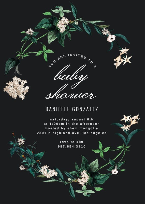 Hydrangea - baby shower invitation