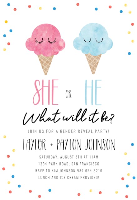 Gender Reveal Invitation Templates Free Greetings Island