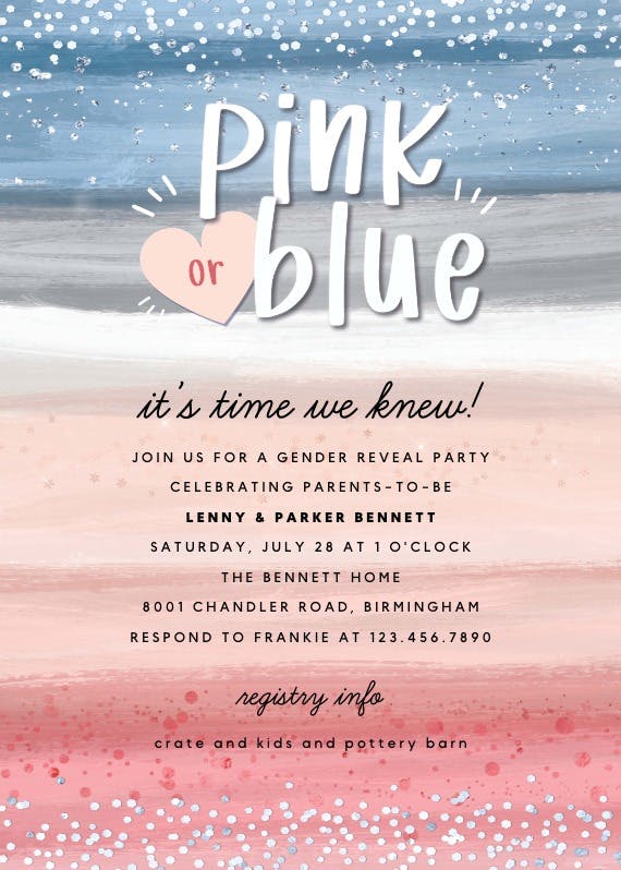It's time we knew - gender reveal invitation