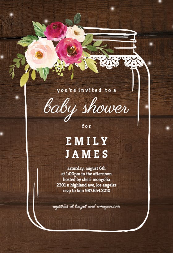 Jar of love - baby shower invitation