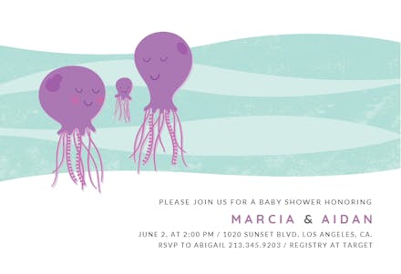 Jelly Fish Family - Baby Shower Invitation