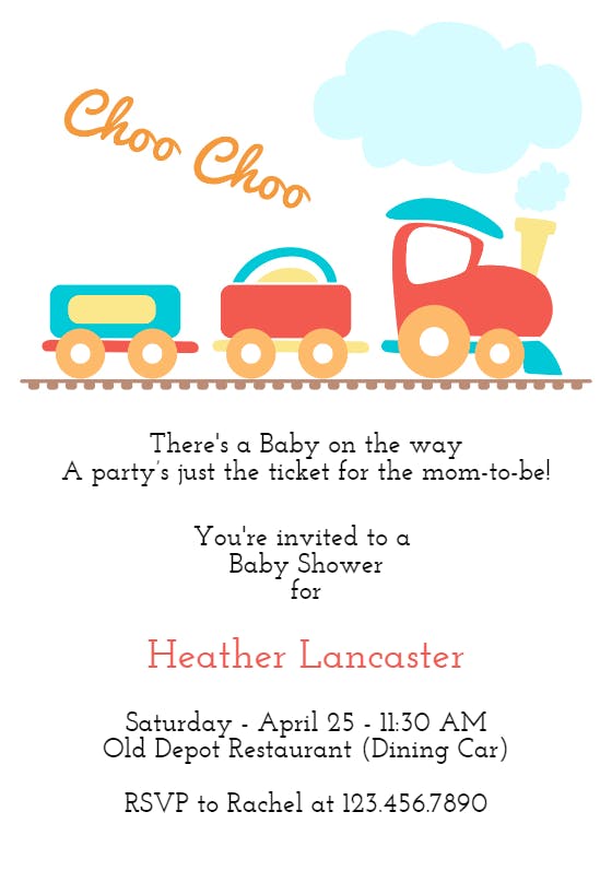 Just the ticket - baby shower invitation