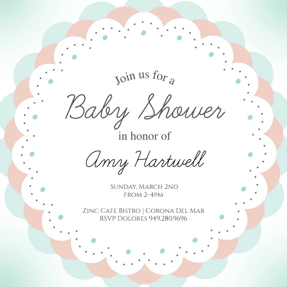 Lace doily -  invitación para baby shower
