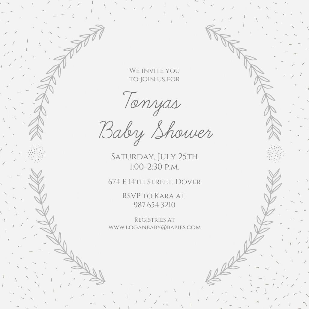 Laurel simplicity - baby shower invitation