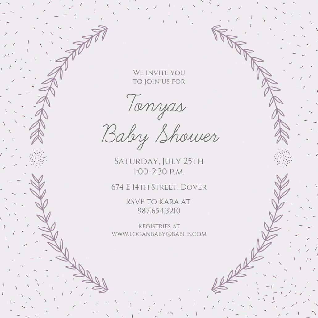 Laurel simplicity - baby shower invitation