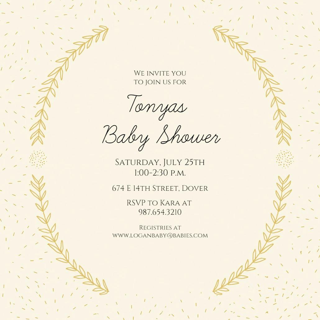 Laurel simplicity - baby shower invitation