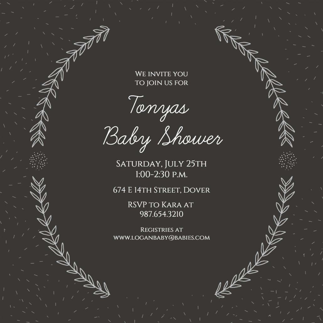 Laurel simplicity - baby shower invitation