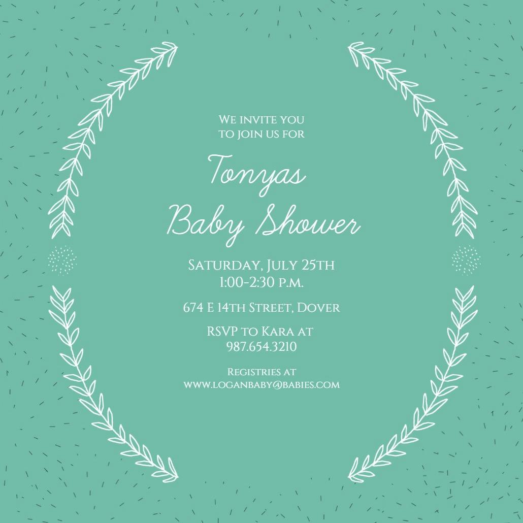 Laurel simplicity - baby shower invitation