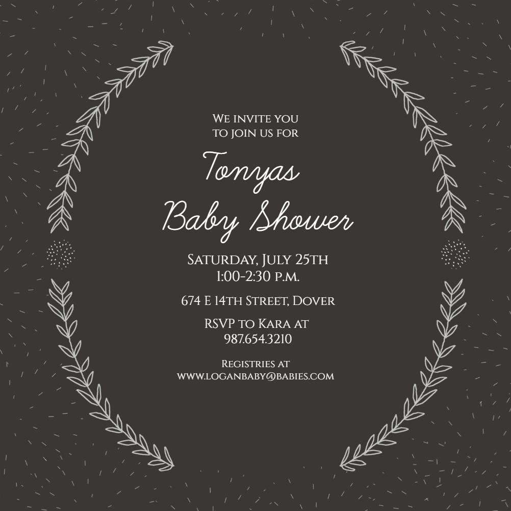 Laurel simplicity - baby shower invitation
