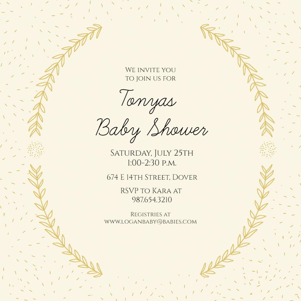 Laurel simplicity -  invitación para baby shower