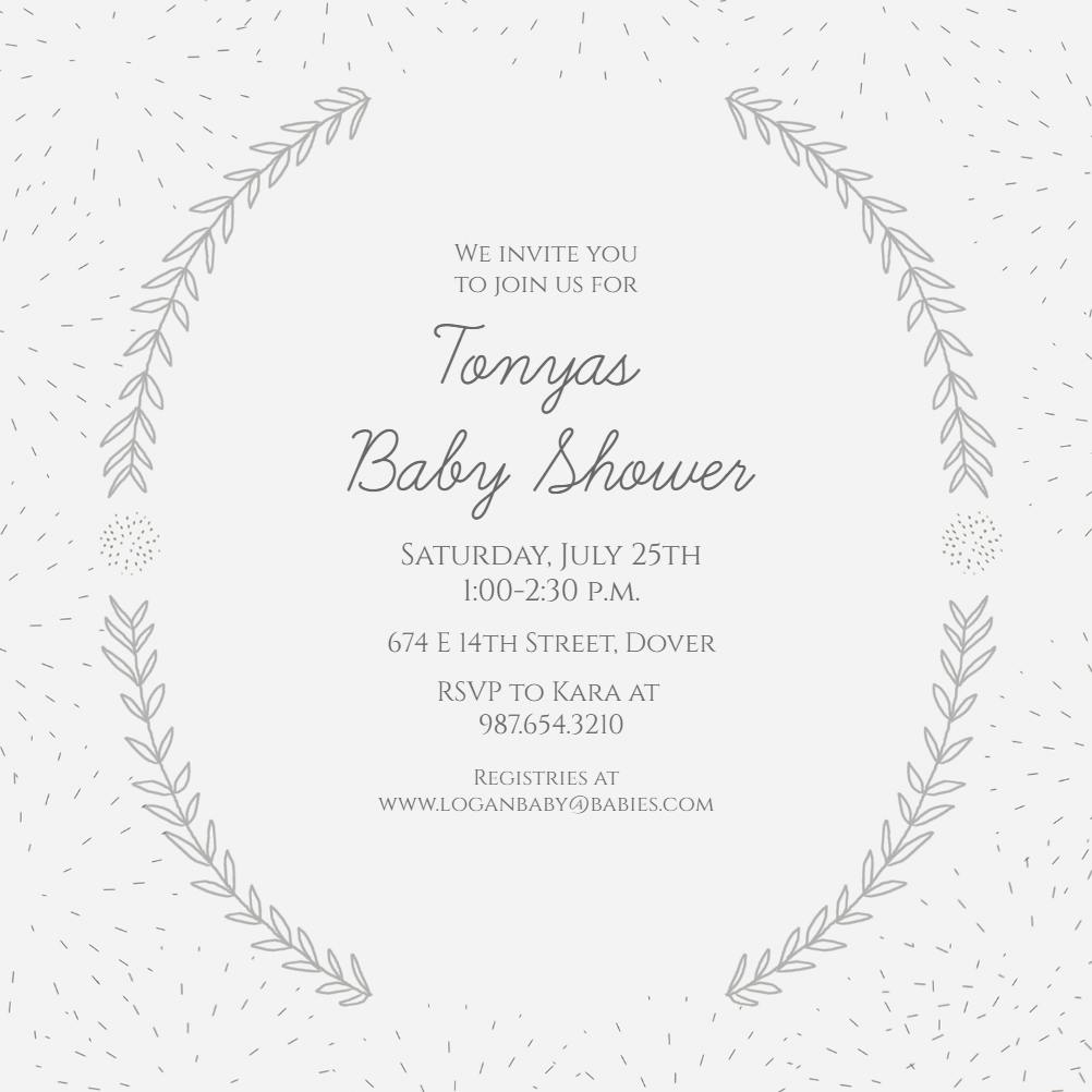 Laurel simplicity -  invitación para baby shower