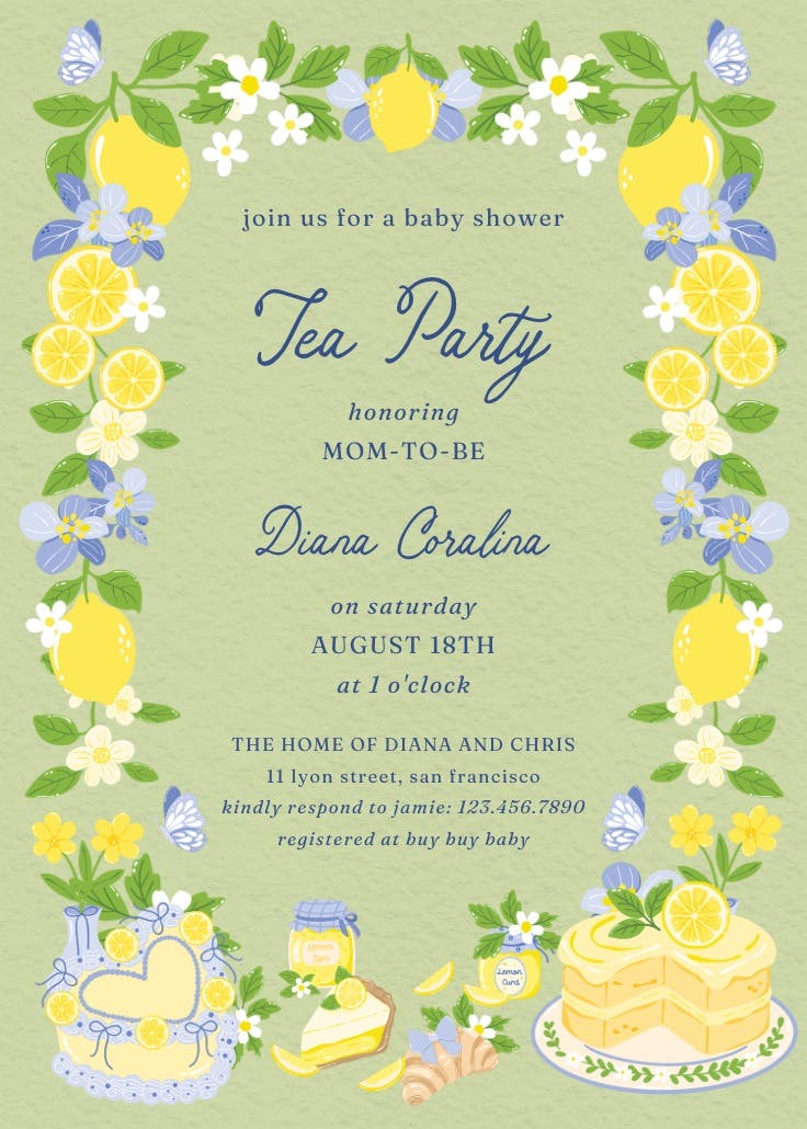 Lemons, baby! - baby shower invitation