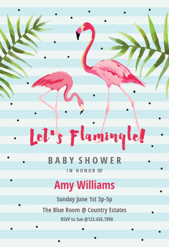 Let's flamingle! - invitación para baby shower