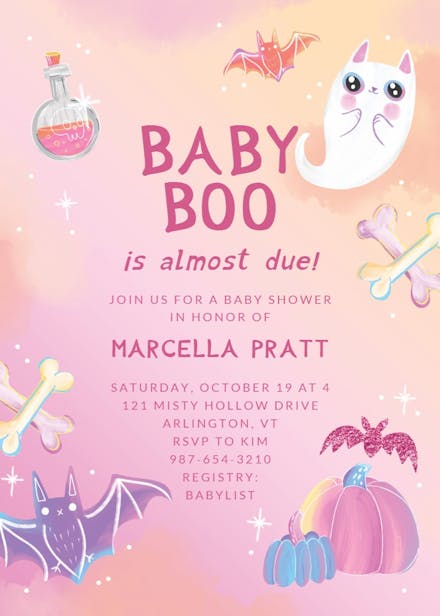 Let's get spooky shower - baby shower invitation
